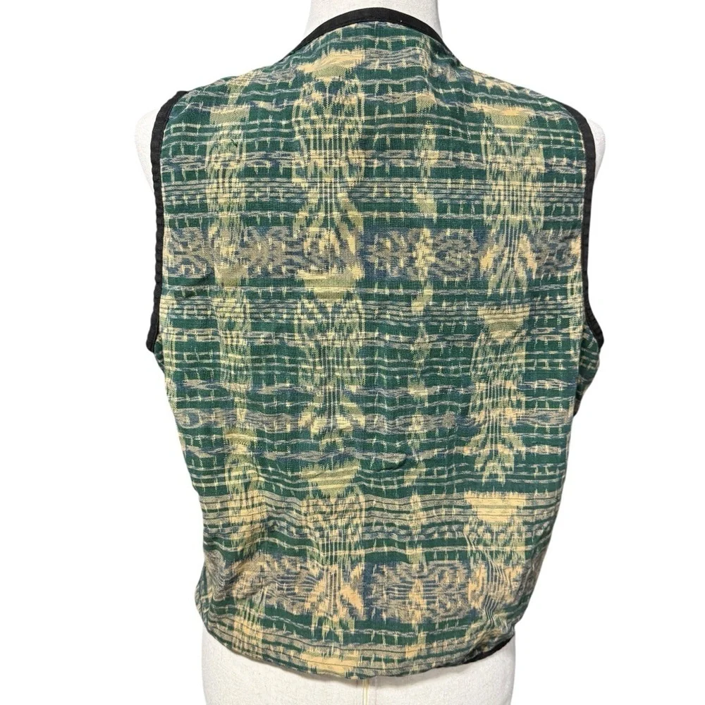 Handmade Multicolor‎ Embroidered Woven Boho Eclectic Vintage Vest Size Medium *